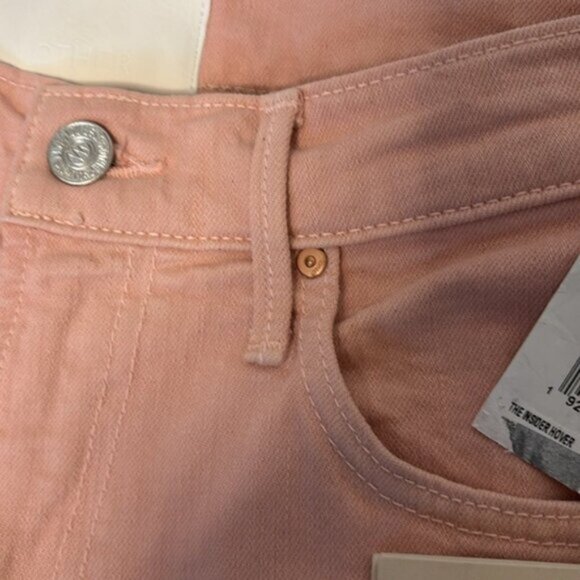 MOTHER The Insider Hover High Rise Straight Jeans– Peach Parfait  Size 26  NWT✨ - Picture 6 of 12